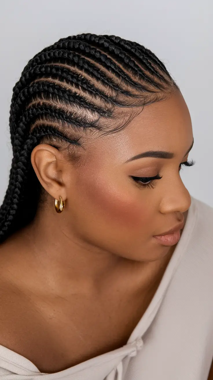 hairstyle black women fall Sleek Cornrow Braids