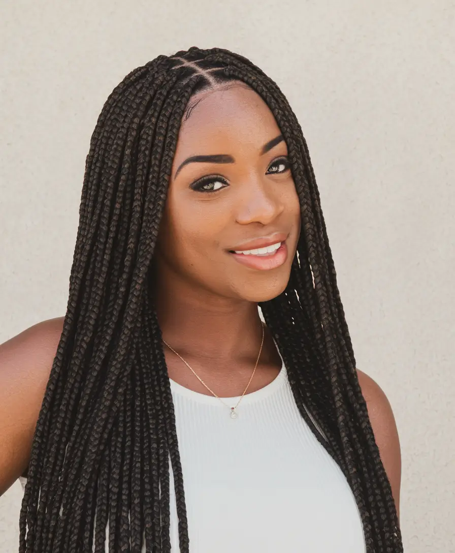 hairstyle black women fall Classic Box Braids
