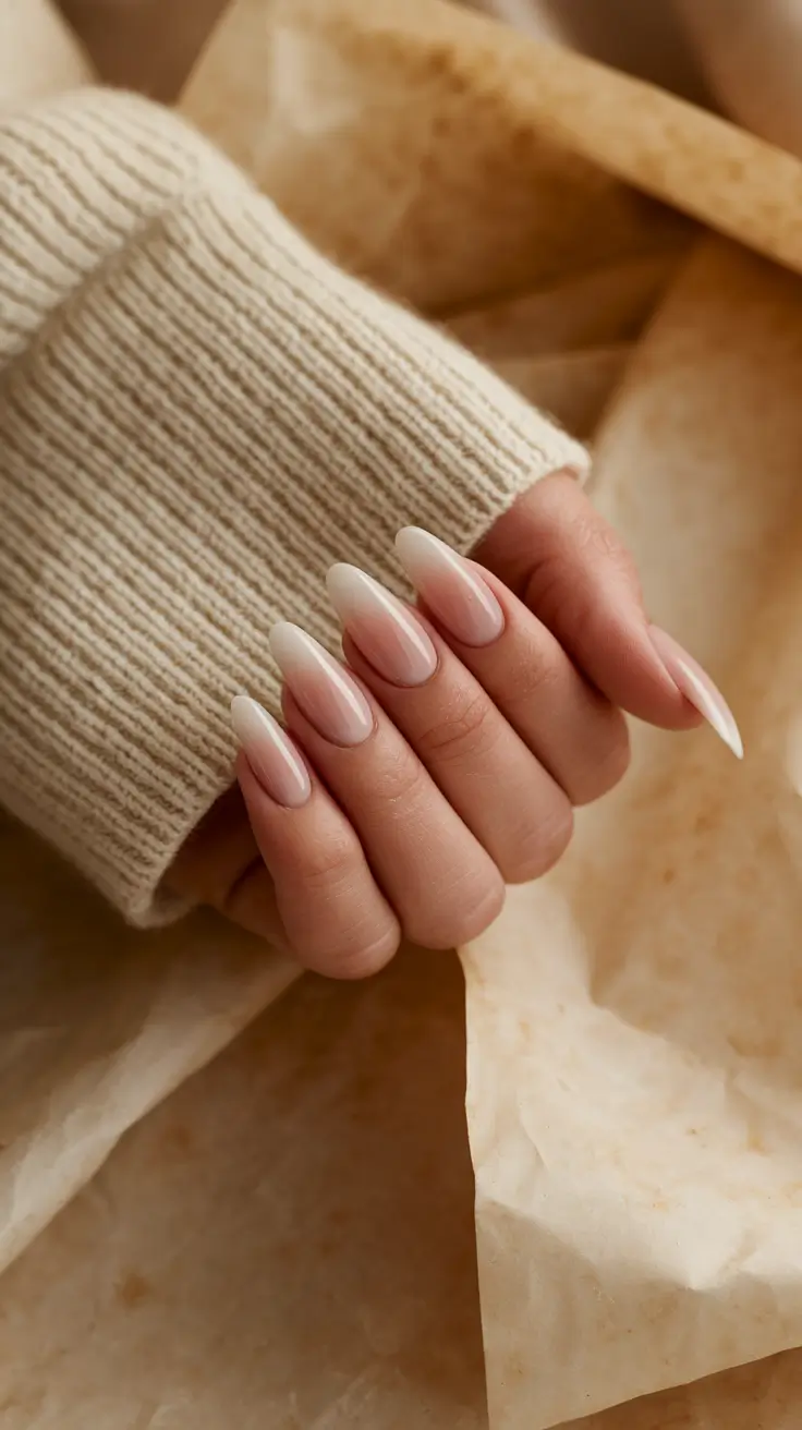 fall ombre nails ideas Milky Nude Gradient