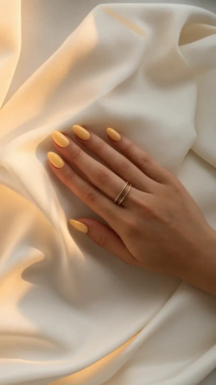 oval shaped fall nails designs Golden Glow Minimalism