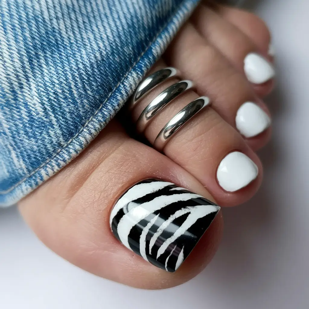 toe-nails-for-october-Monochrome-Zebra-Contrast