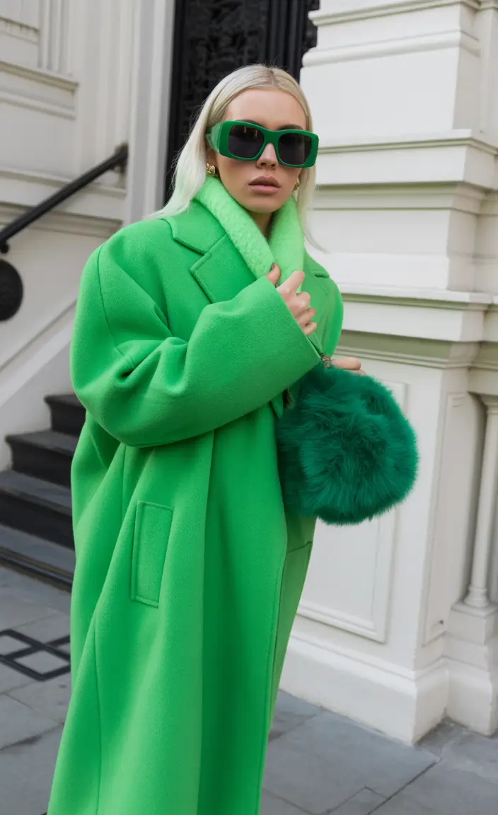 winter fashion inspo outfits Electric Green Boldness