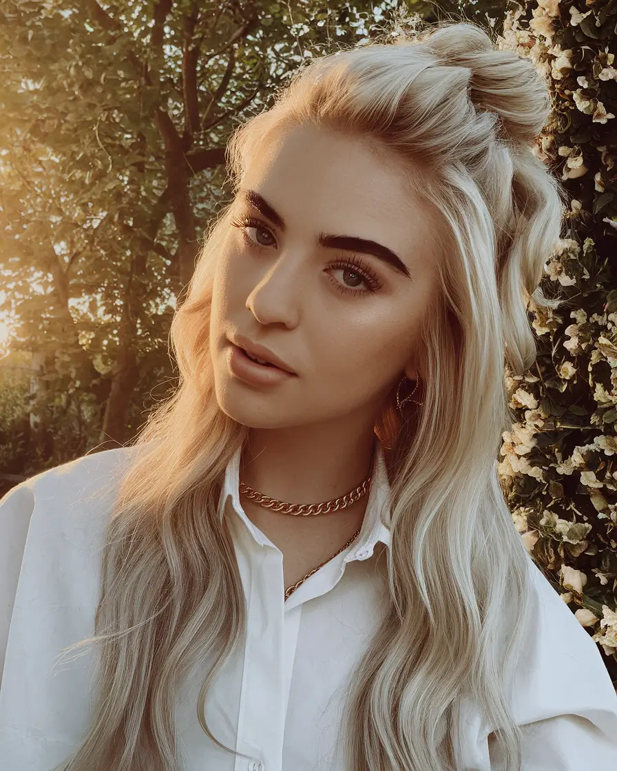 cute fall hairstyles half up half down Half-Up Knot With Loose Lengths