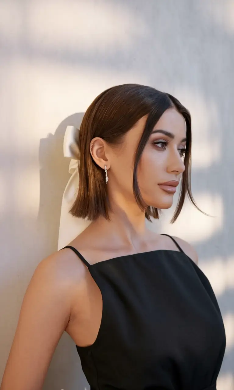 cute fall hairstyles medium short hair Chic Cropped Elegance