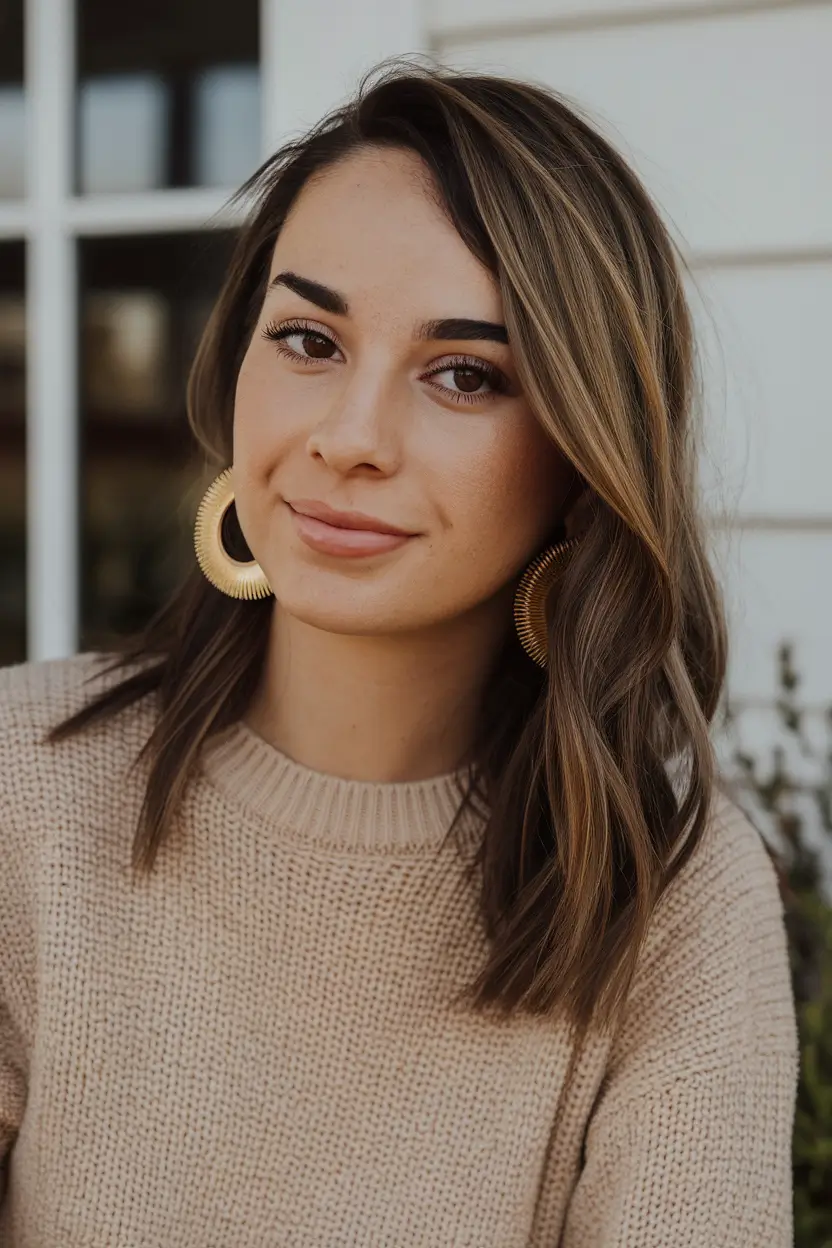 cute fall hairstyles medium short hair Subtle Balayage Medium Cut