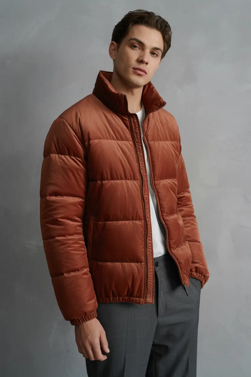 winter-outfits-men-jackets-Rust-Puffer-Warmth