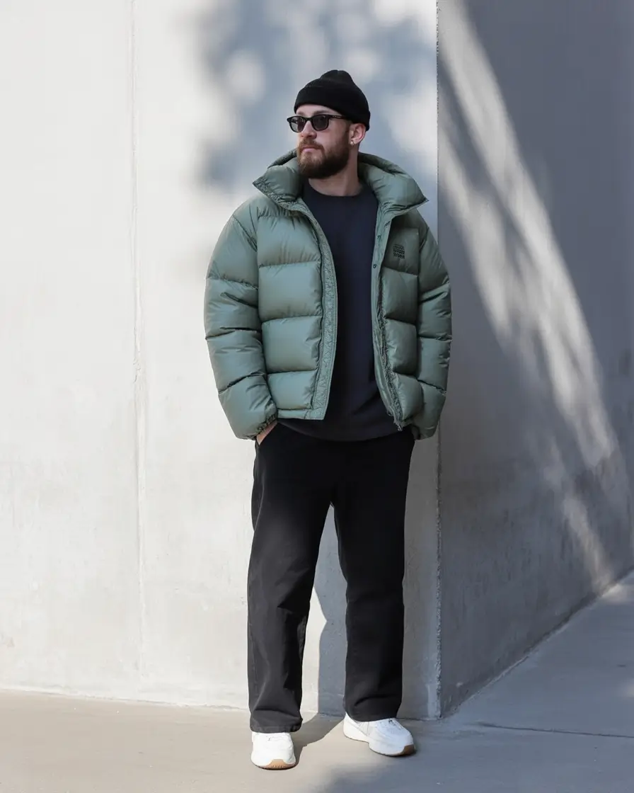 winter-outfits-men-streetwear-Urban-Edge-in-Minimal-Puffer