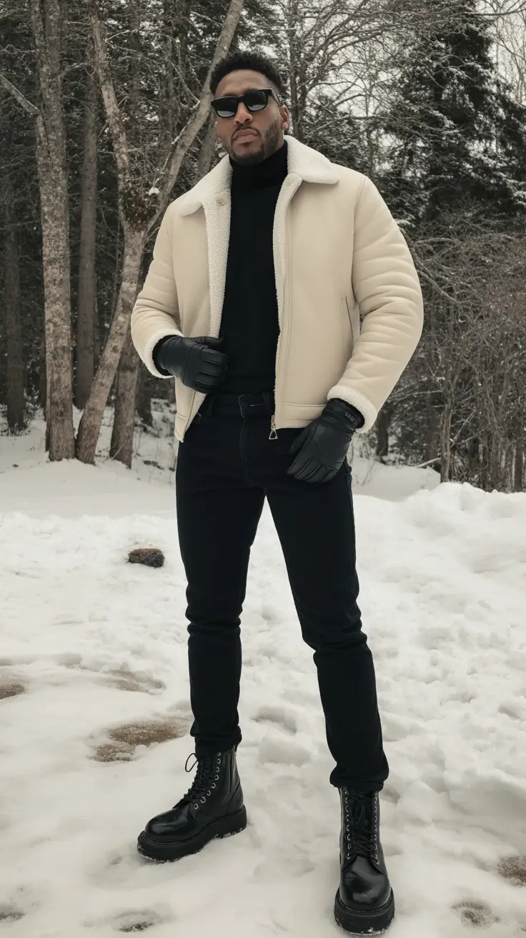 winter-outfits-men-old-money-Shearling-Luxe