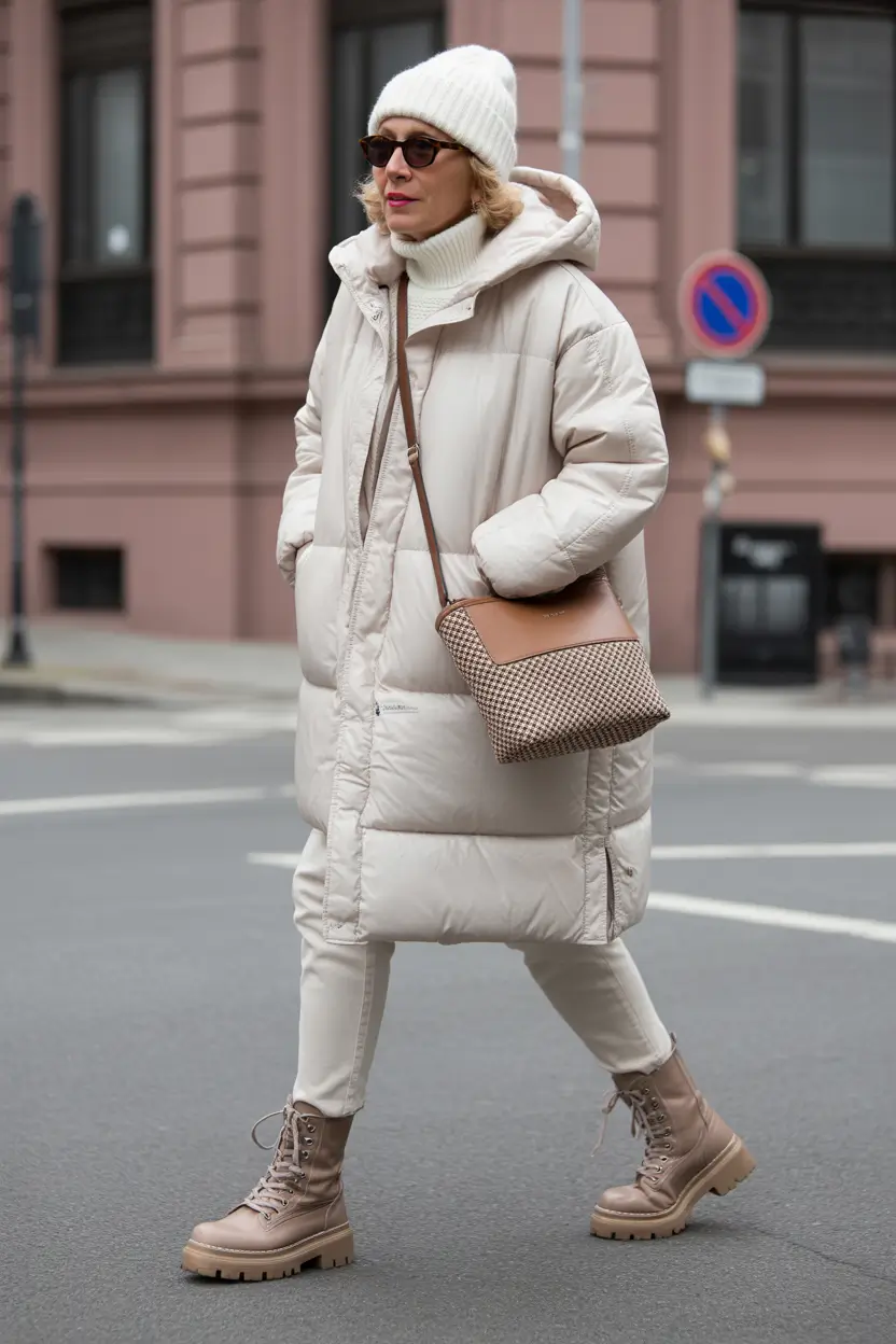Modern Winter Outfits 2025 2026 for 50 Women All White Winter Glow
