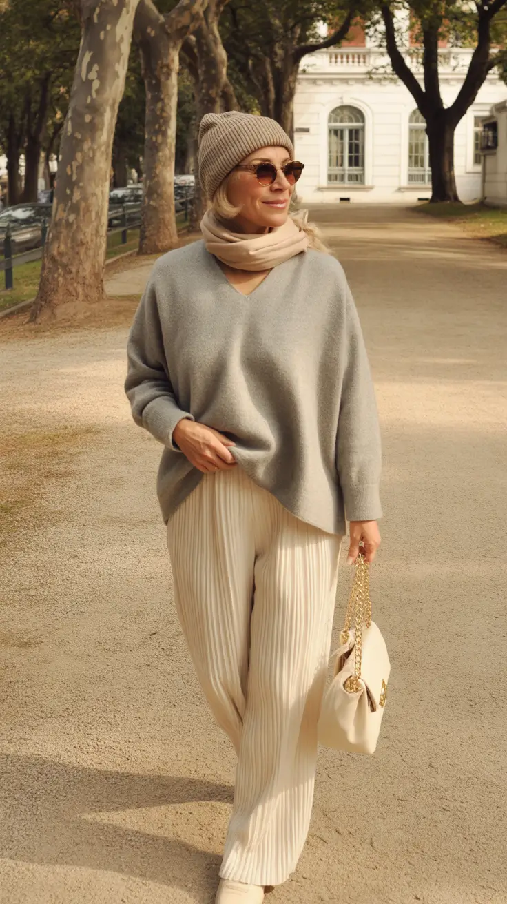 Modern Winter Outfits 2025 2026 for 50 Women Soft Neutrals for a Gentle Winter Walk