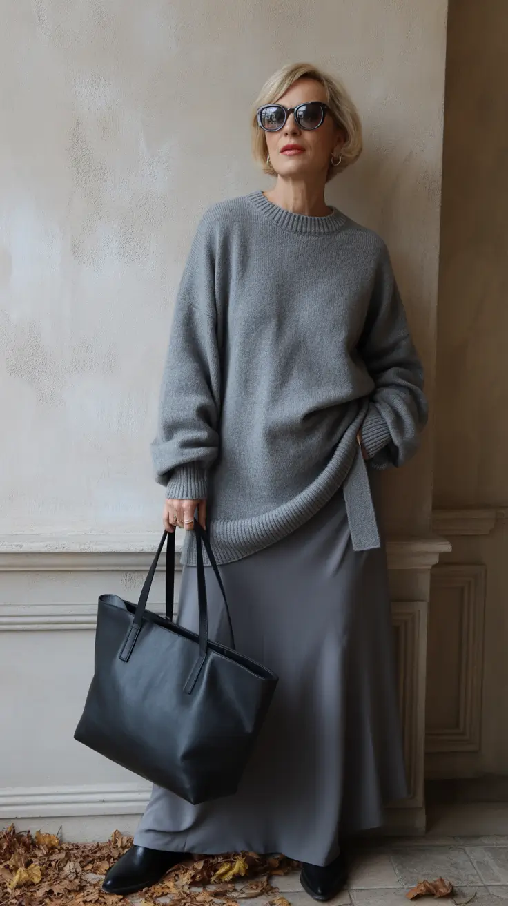 Modern Winter Outfits 2025 2026 for 50 Women Monochrome Gray with a Sleek Edge