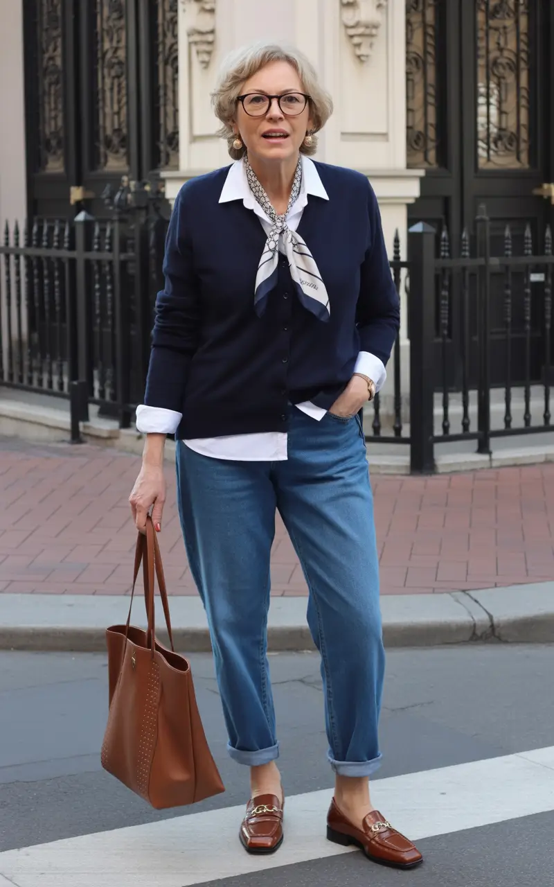 Modern Winter Outfits 2025 2026 for 50 Women Preppy Denim with a Polished Twist
