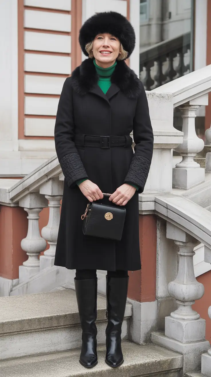 Modern Winter Outfits 2025 2026 for 50 Women Timeless Black with Luxe Details