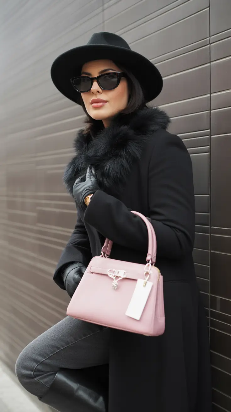 NYC winter outfits cold weather Timeless Black Coat with Luxe Details