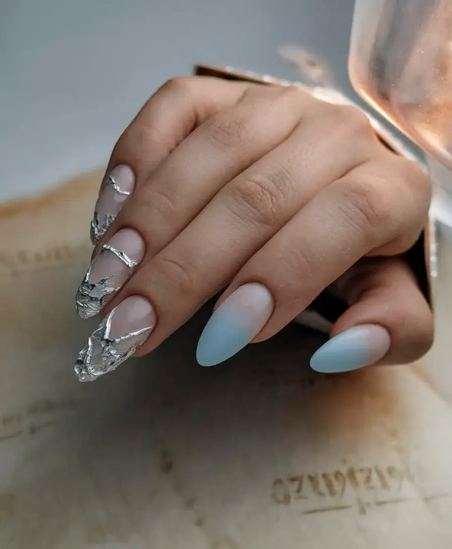 october nails colors Silver Foil Frost