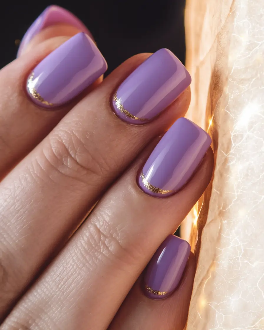 october nails colors Golden Lilac Detail