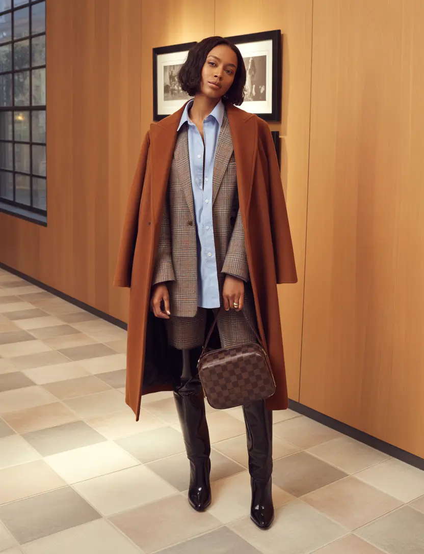 winter outfits blackgirl boots Power Suiting with Knee-High Boots