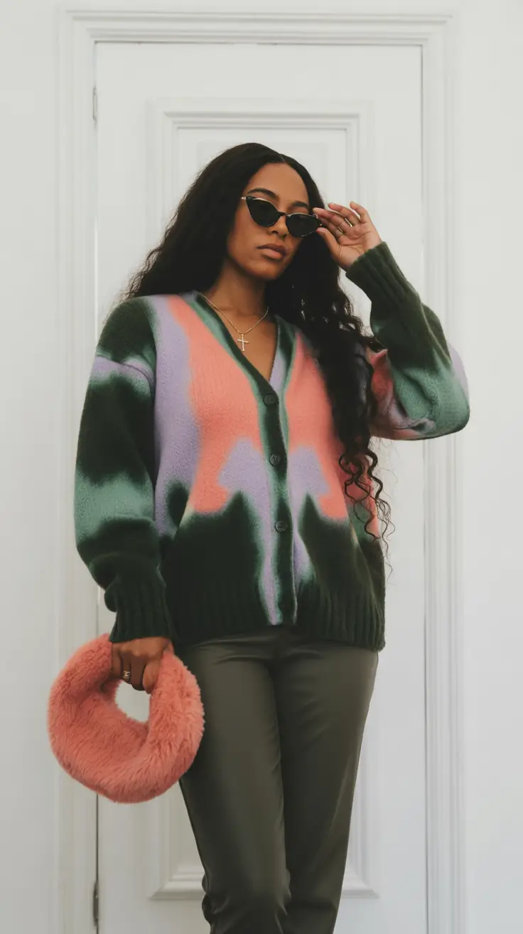 winter outfits blackgirl baddie Abstract Knit and Plush Accessories