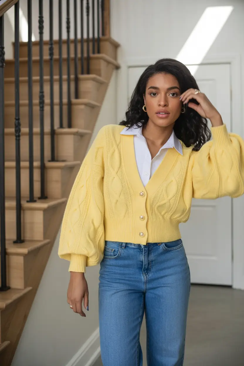 winter outfits blackgirl to school Sunny Hues in Cable Knit