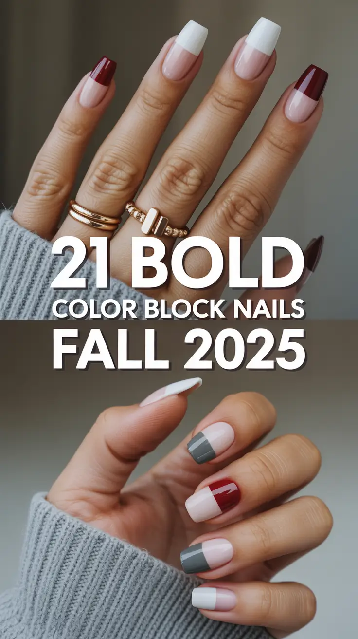 Bold Color Block Nails Fall 2025 – Fresh Autumn Gel Designs & Inspo