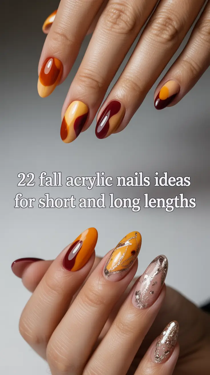 2025 Fall Acrylic Nails Ideas for Short and Long Lengths – Trendy Designs for Autumn
