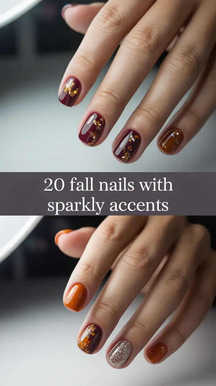 2025 Fall Nails with Sparkly Accents: Trendy Designs, Colors & Inspo
