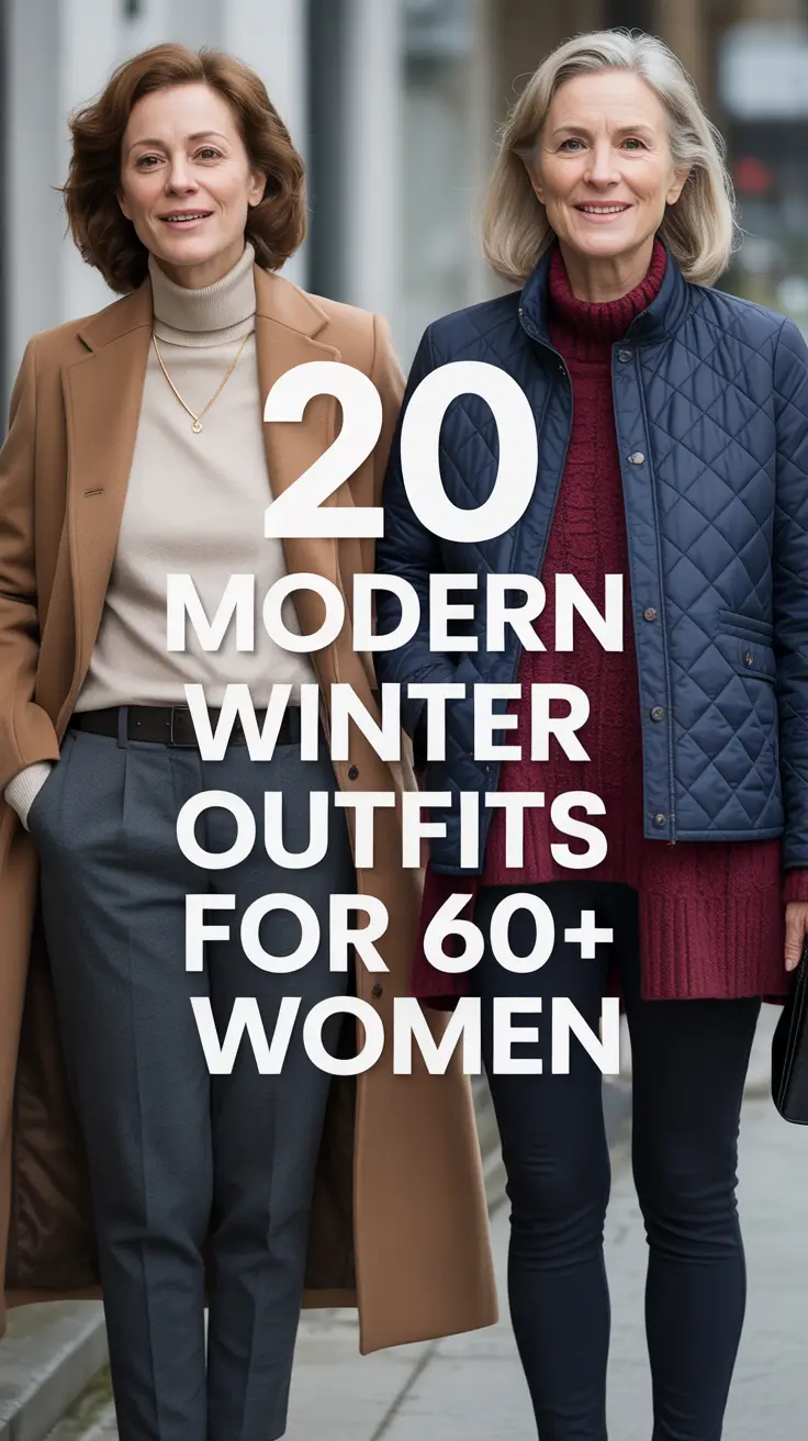 Modern Winter Outfits 2025 / 2026 for 60+ Women: Casual & Chic Style Ideas