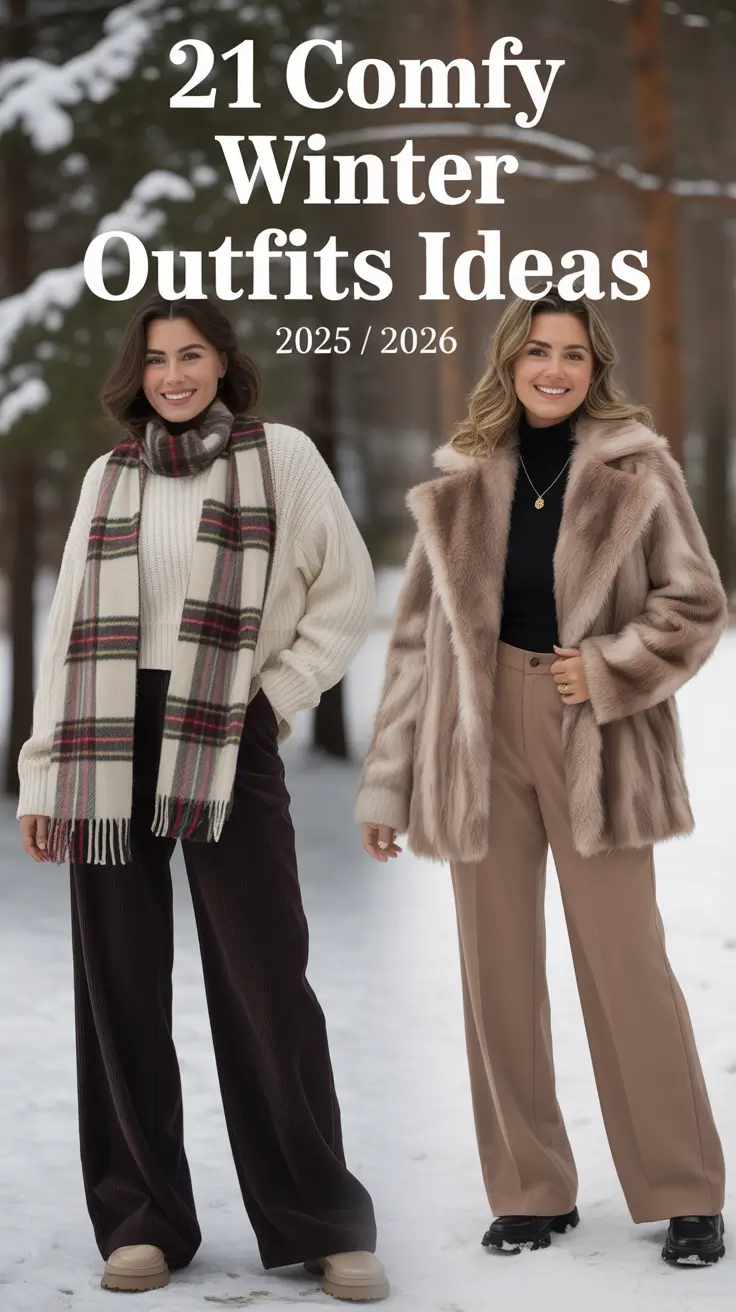 Comfy Winter Outfits Ideas 2025 / 2026 – Cozy & Classy Inspo for Lazy Days