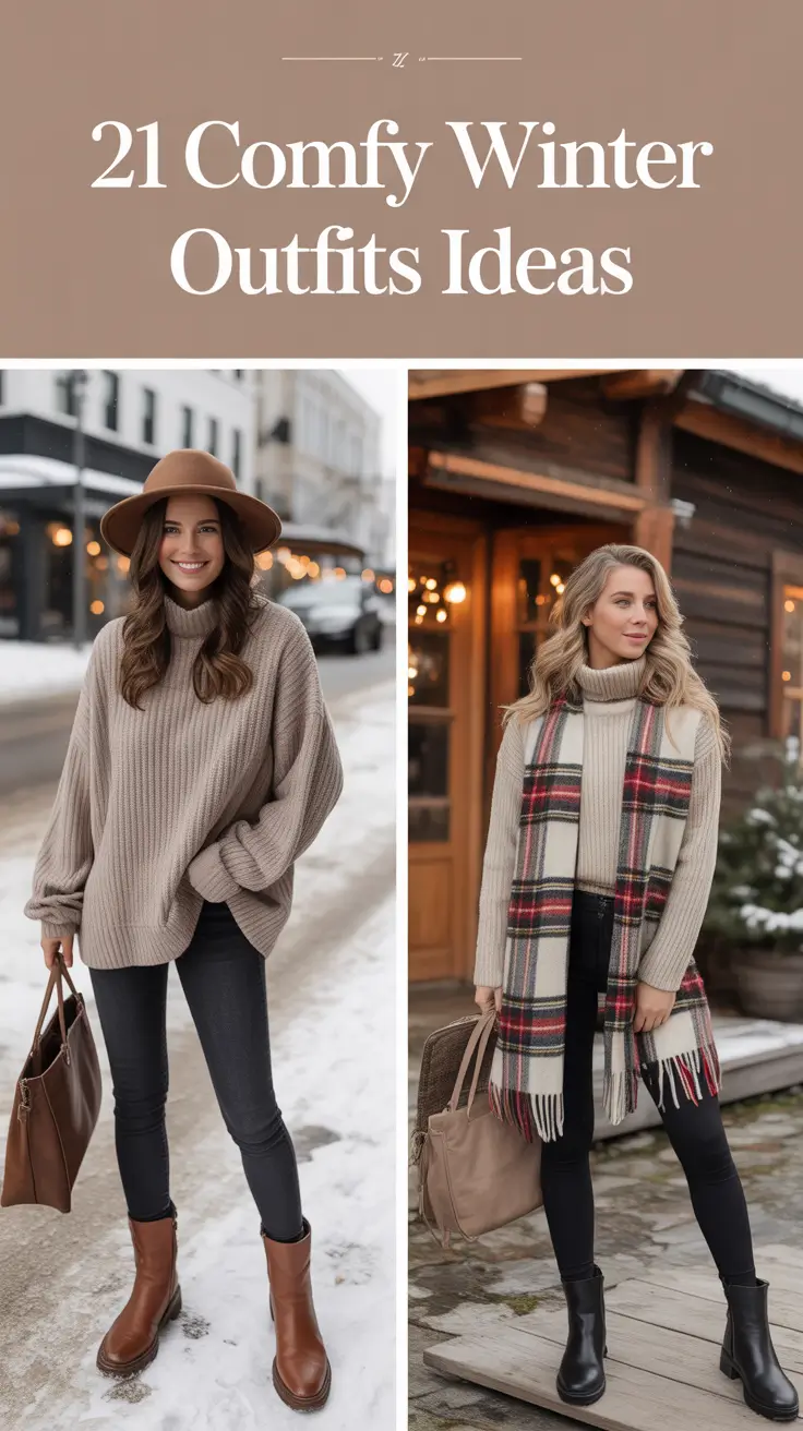 Comfy Winter Outfits Ideas 2025 / 2026 – Cozy & Classy Inspo for Lazy Days
