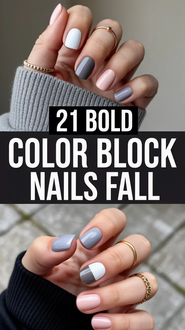 Bold Color Block Nails Fall 2025 – Fresh Autumn Gel Designs & Inspo