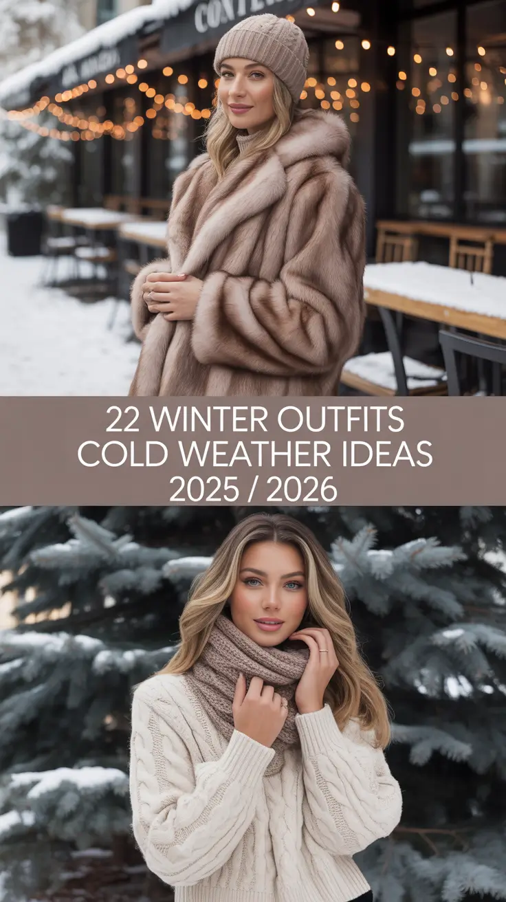 Winter Outfits Cold Weather Ideas 2025 / 2026: Classy & Chic Inspiration for Freezing Snow