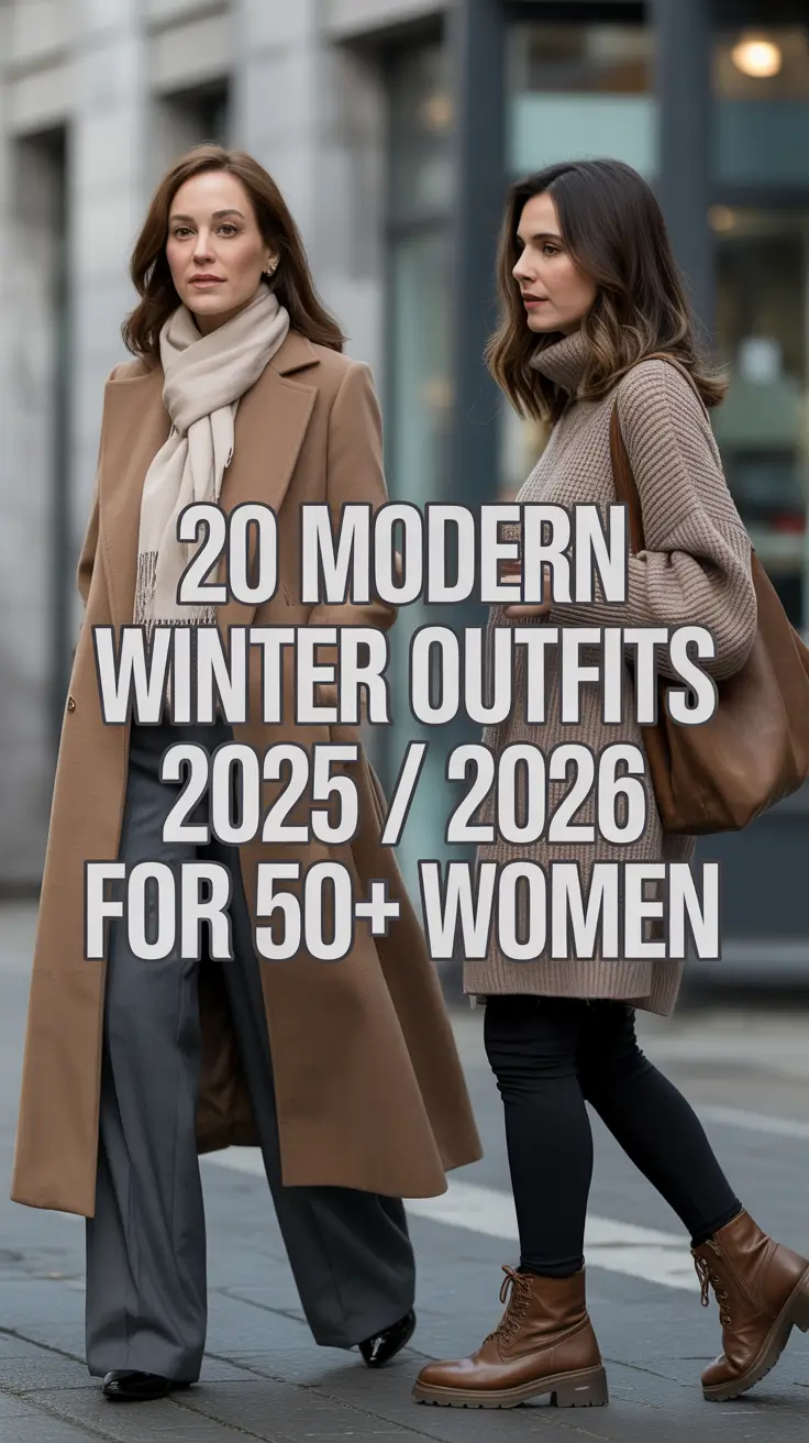 Modern Winter Outfits 2025 / 2026 for 50+ Women: Classy & Stylish Ideas
