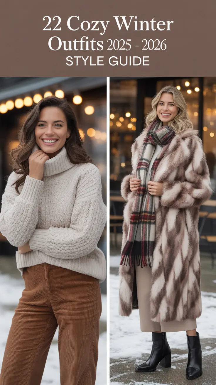 Cozy Winter Outfits 2025 – 2026 Style Guide: Cute & Comfy Ideas with Coats