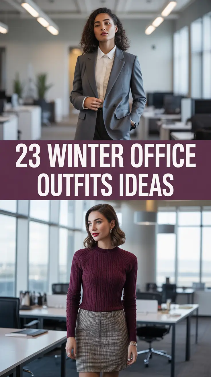 Winter Office Outfits Ideas 2025 - 2026: Classy, Chic & Cozy Looks for Women