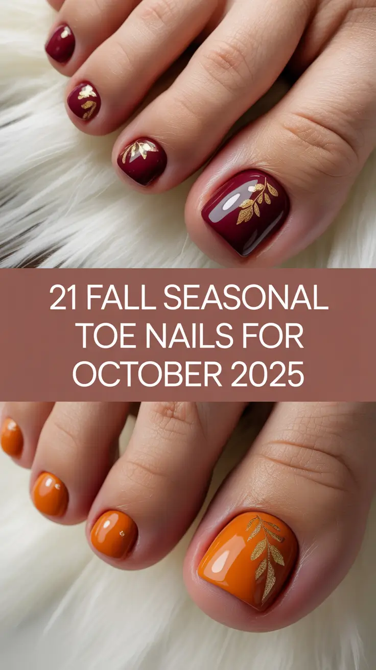 Fall Seasonal Toe Nails for October 2025: Trendy Designs and Fall Colors Inspiration