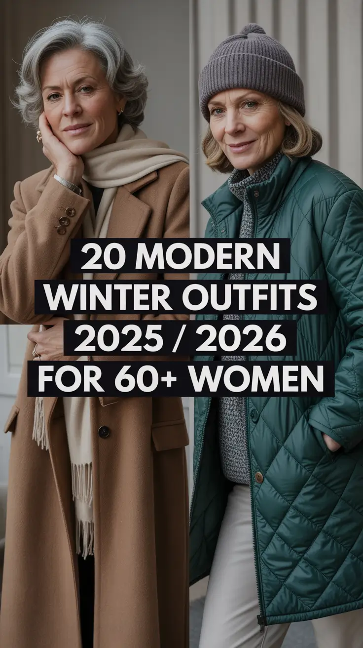 Modern Winter Outfits 2025 / 2026 for 60+ Women: Casual & Chic Style Ideas