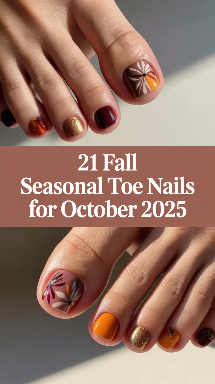 Fall Seasonal Toe Nails for October 2025: Trendy Designs and Fall Colors Inspiration