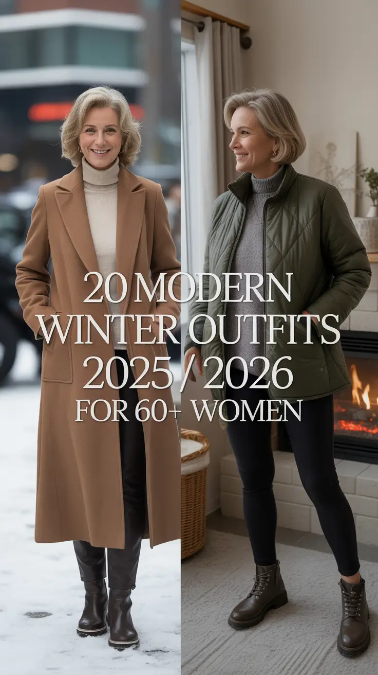 Modern Winter Outfits 2025 / 2026 for 60+ Women: Casual & Chic Style Ideas
