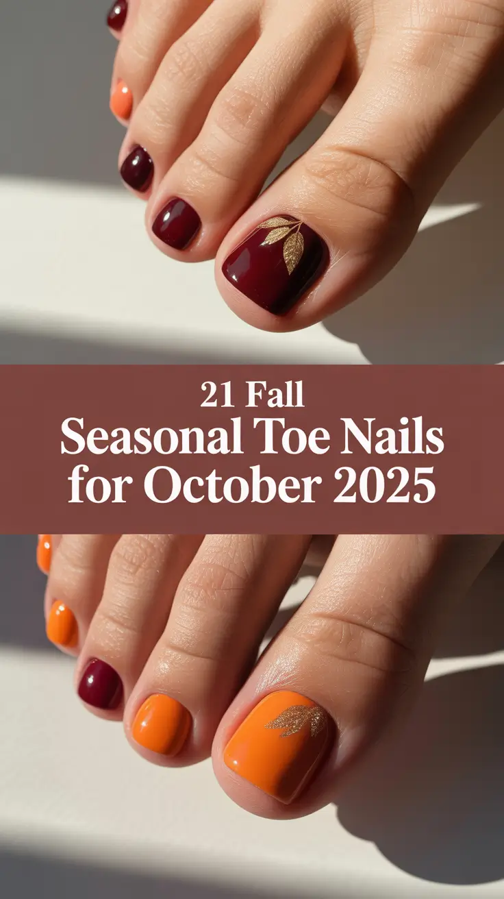 Fall Seasonal Toe Nails for October 2025: Trendy Designs and Fall Colors Inspiration
