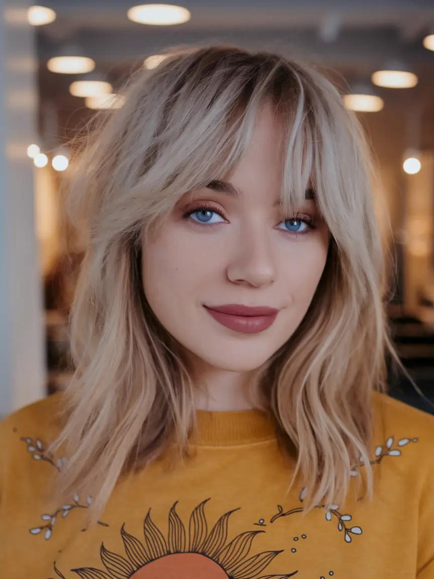 Quick & Easy Hairstyles for Fall 2025 Shaggy Lob with Curtain Bangs