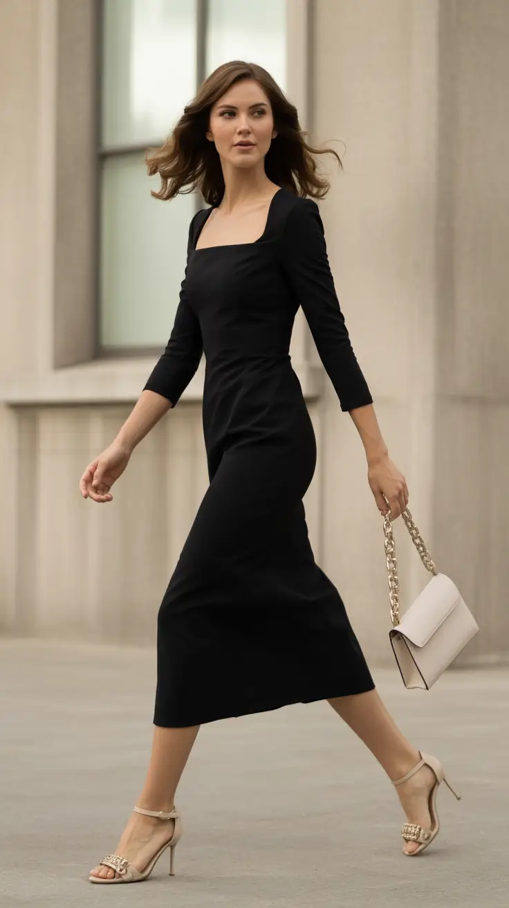 Stylish Birthday Outfits Winter 2025-2026 The Long Black Dress Effect