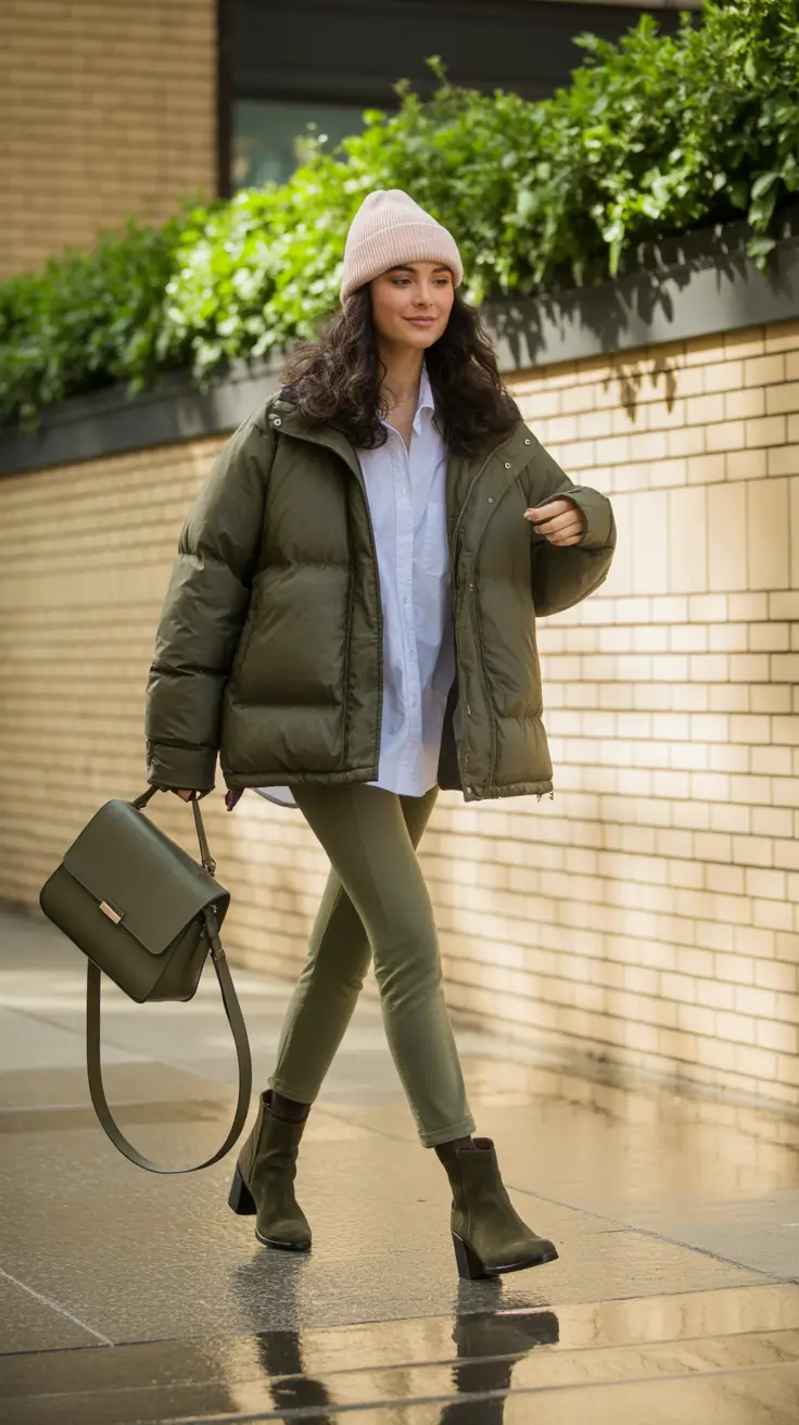 Stylish Birthday Outfits Winter 2025-2026 Olive Green Street Style Birthday