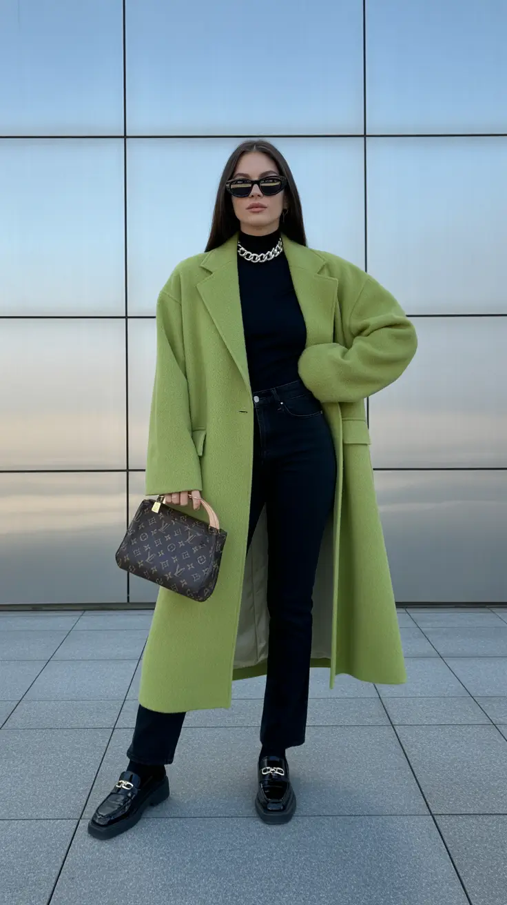 Stylish Birthday Outfits Winter 2025-2026 Lime Green Confidence