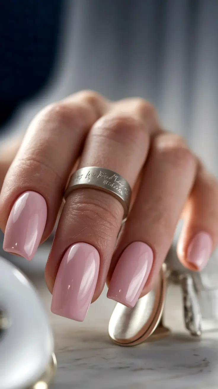 fall winter nails design simple Soft Pink Minimalism