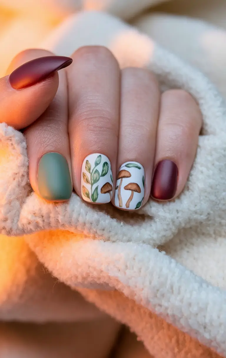Top Short Fall Nail Trends 2025 Botanical Autumn Story