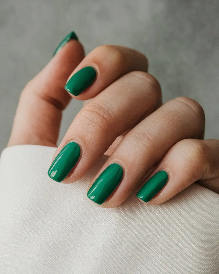 Trendy Cute and Fun Fall Nails 2025 Emerald Elegance