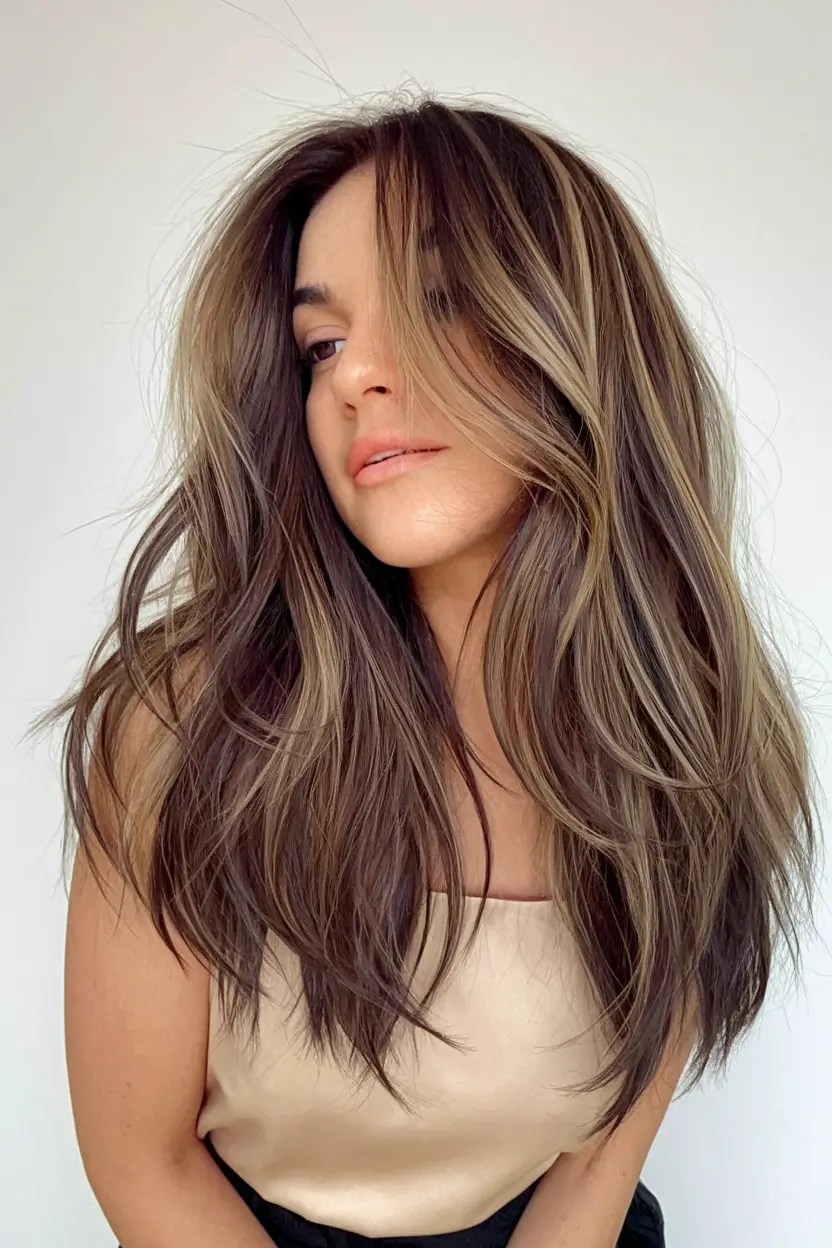 Ideas Soft Ash Brunette with Fine Highlights