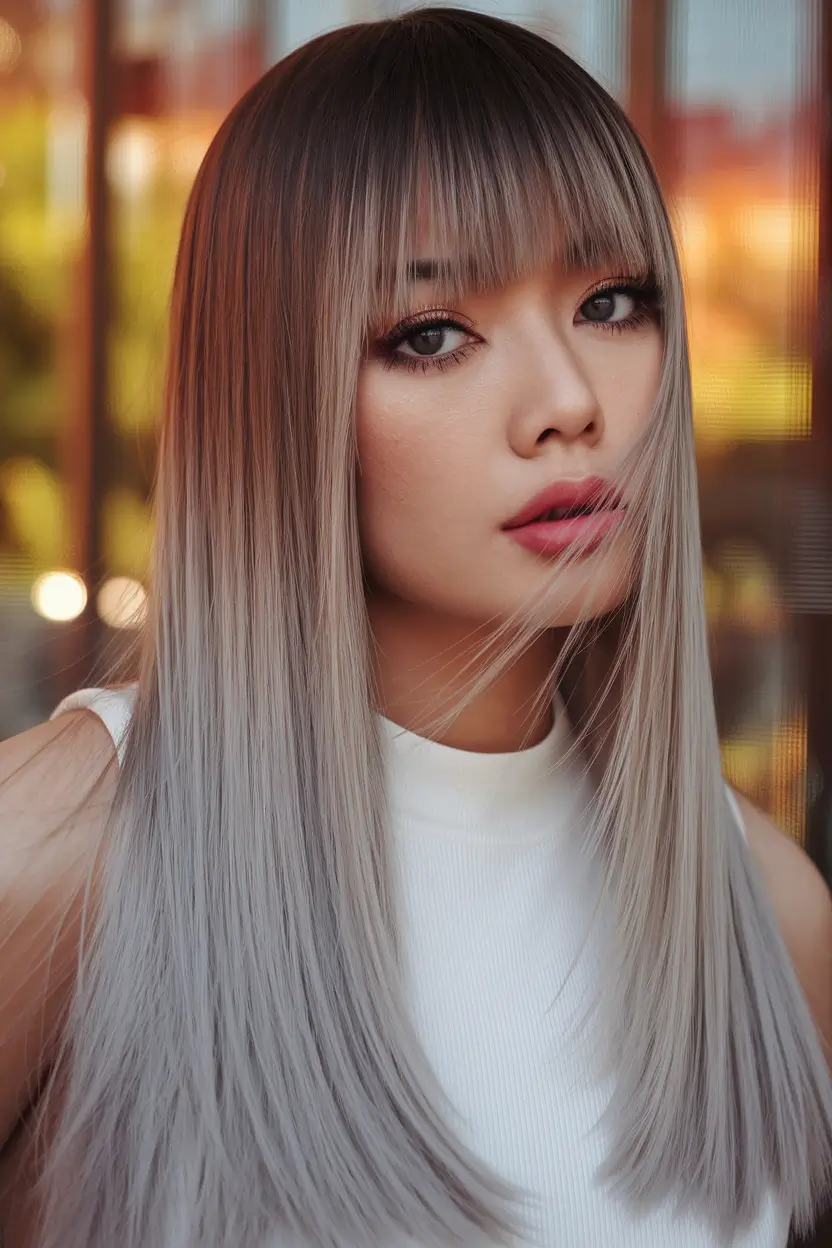 Fall winter Frosted Silver Straight Cut 2025