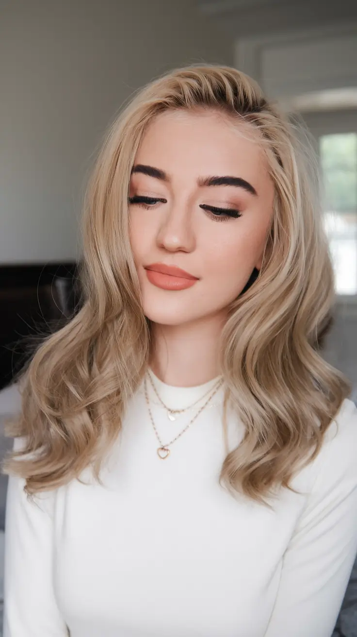 Fall winter Soft Blonde Glam Waves 2025