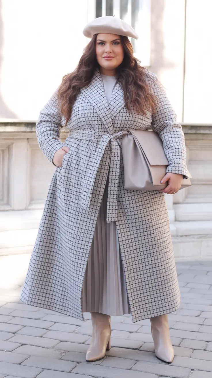 plus size winter outfits 2025 Parisian-Inspired Winter Elegance